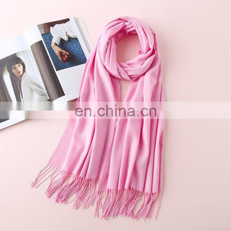 Autumn and winter new solid color cashmere scarf women thickened warm bib shawl gift scarf