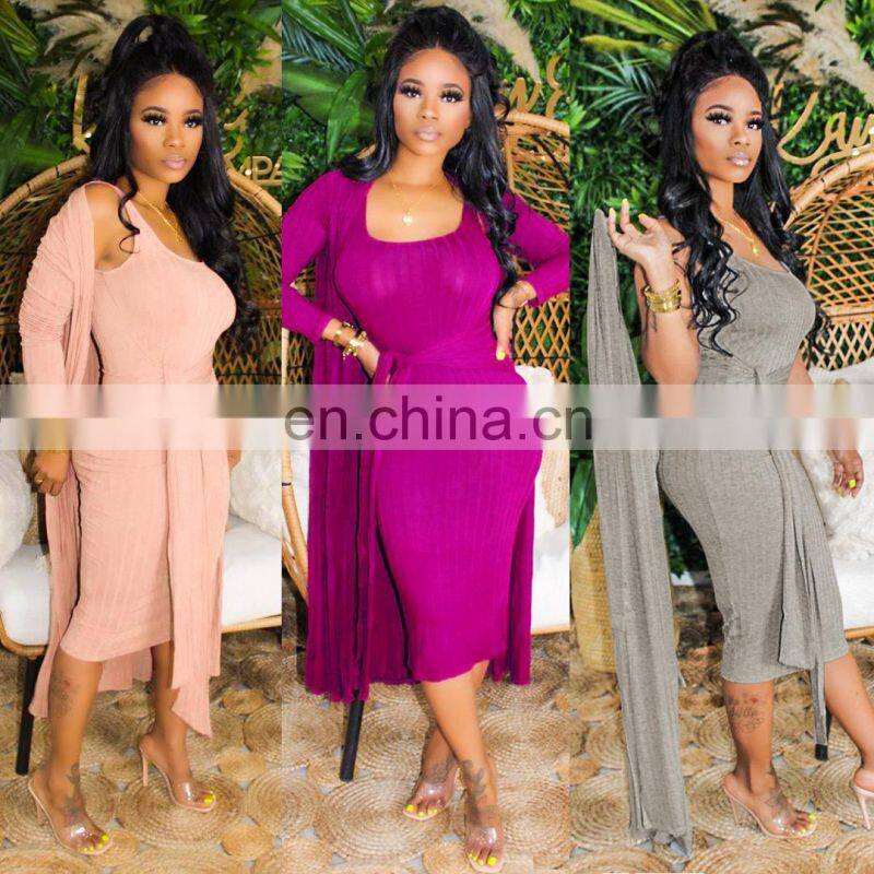 Cross-border fashion sexy suit 2021 new pit strip long-sleeved trendy cloak suspender skirt two-piece suit