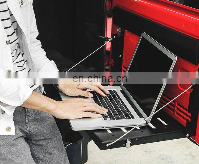 Black Rear Trunk Door Mounting Tray Foldable Back Shelf Stand Fit for Jeep Wrangler JK 2007-2017