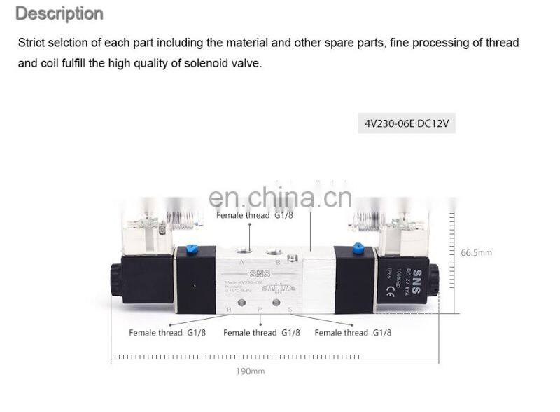 SNS 4V230-08 series inlet double coils pilot-operated electric solenoid valve