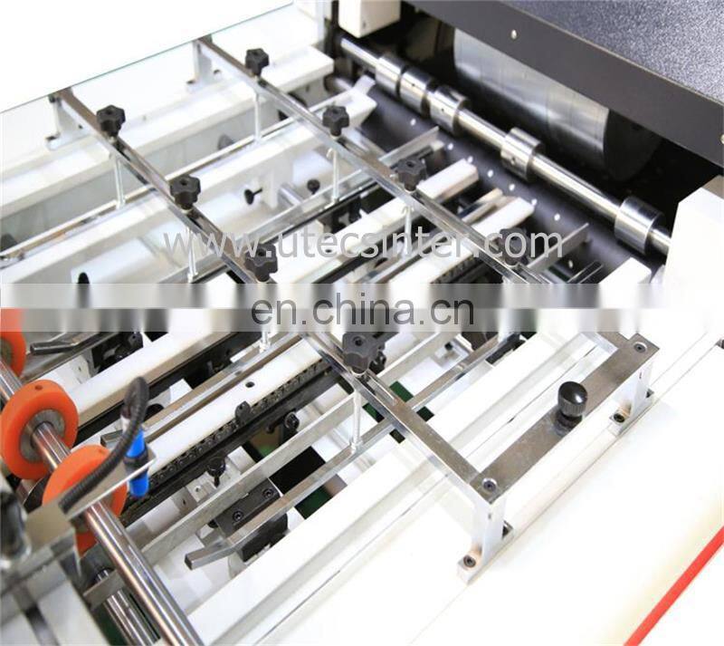 UTM650B Automatic kraft gift paper packaging box Window patching making Machine with rotary plastic film cut