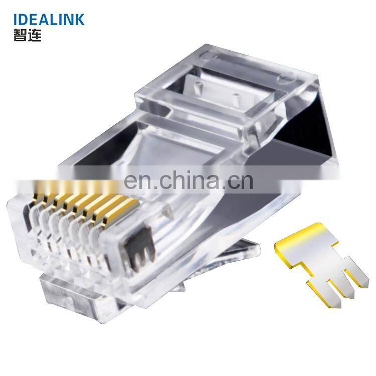 1000PCS Set Network Cable End Gold Plated Cat 6 UTP RJ45 Modular Connector Plug