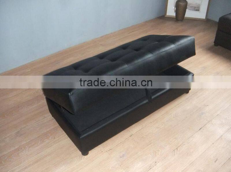 Soho Modern Contemporary Leather Sofa Stool & Ottoman With Storage