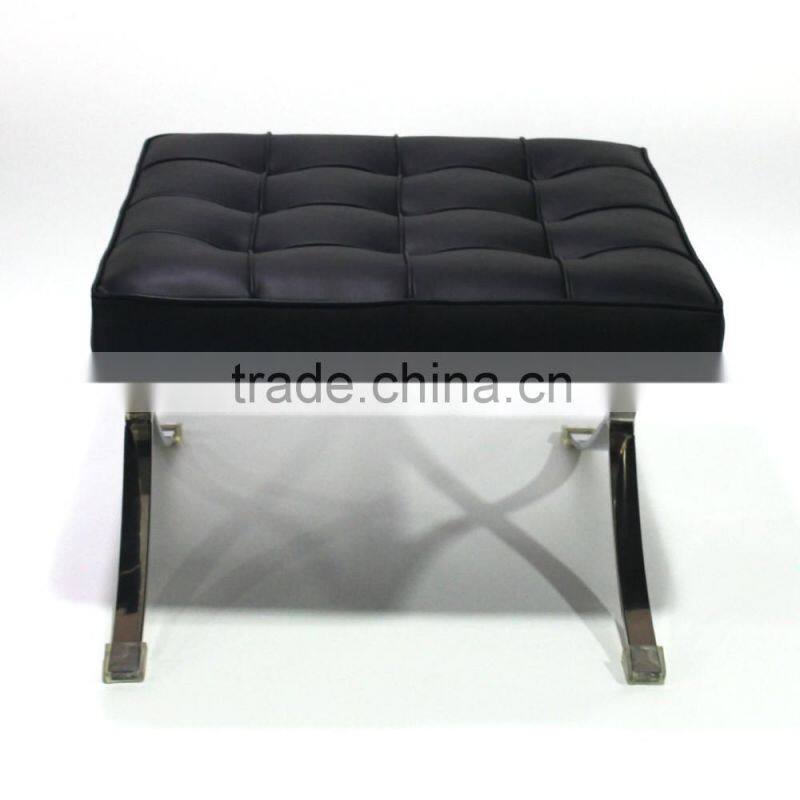 stainless steel X frame barcelona ottoman