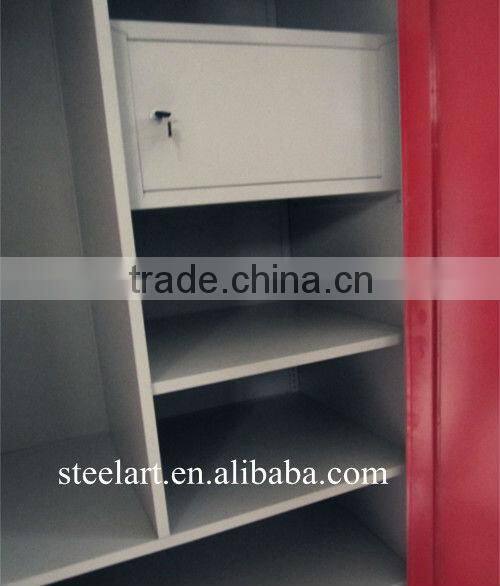 Steelart 2 door red mirror steel wardrobes