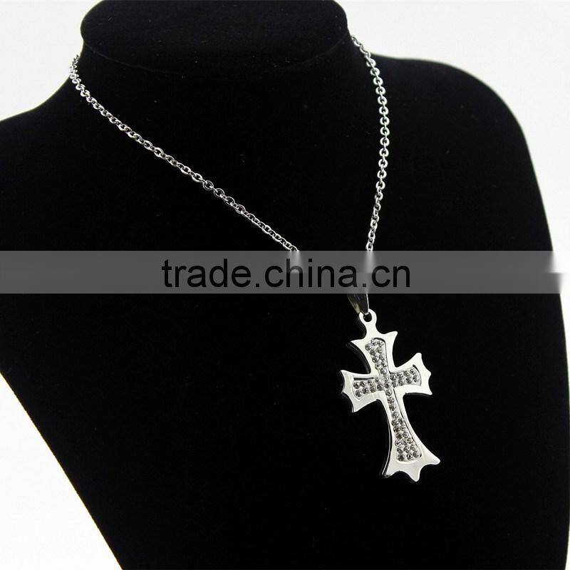 Diamond Cross Necklace pendants, high-grade stainless steel diamond necklaces