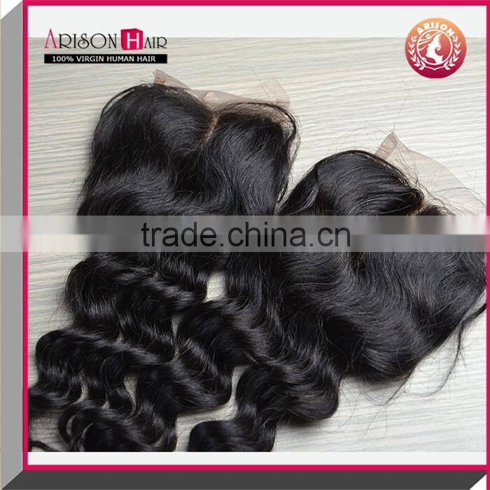 cheap wholesale deep wave virgin brazilian hair lace closure