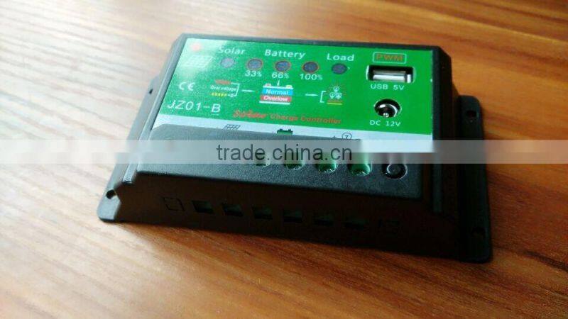 Factory supplier 12V/24V solar charge controller with USB output, pwm solar charge controller manual, 5A/10A solar charger contr