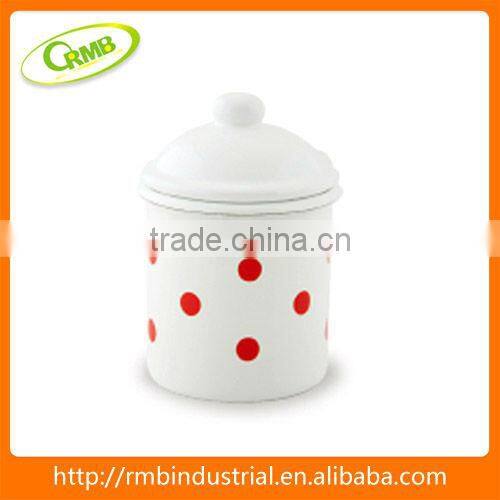 10CM CANISTER-ENAMEL LID