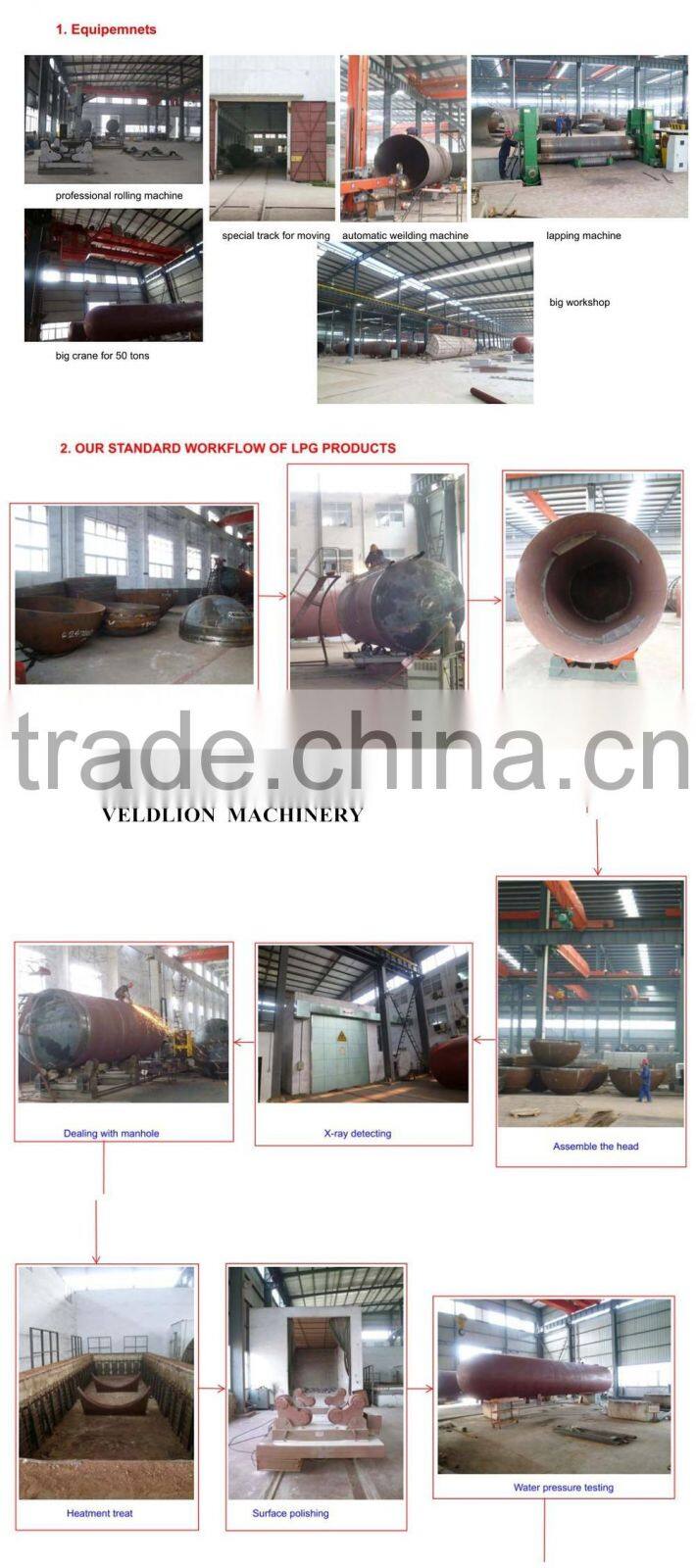 ASME standard 3 axle LPG tank trailer, 56000L LPG gas trailer