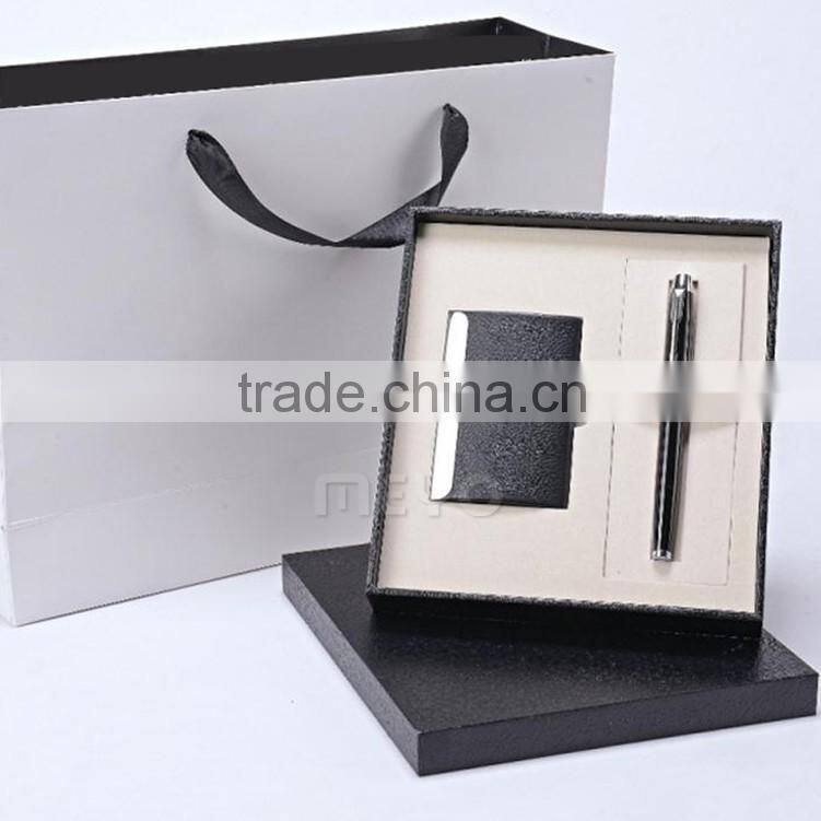 Luxury ball point pen and card holder holiday gift set promotional