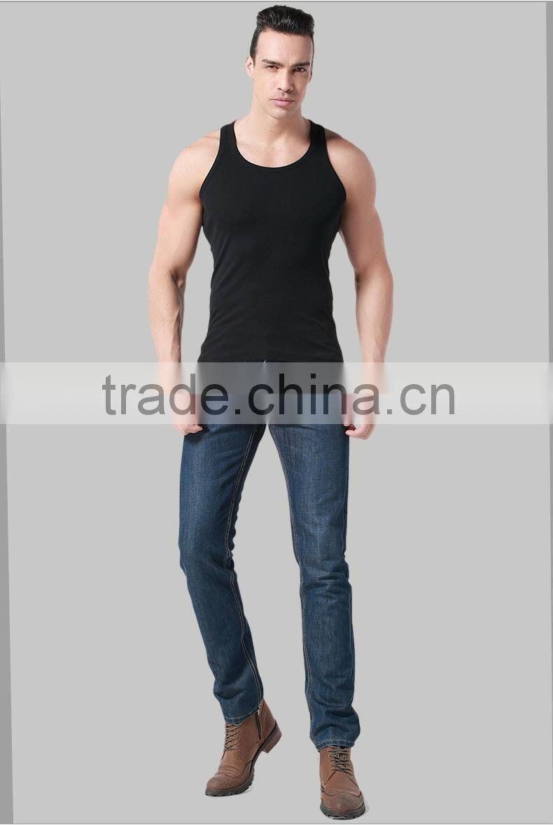Elastic fit silm mens wholesale blank tank top wholesale from china