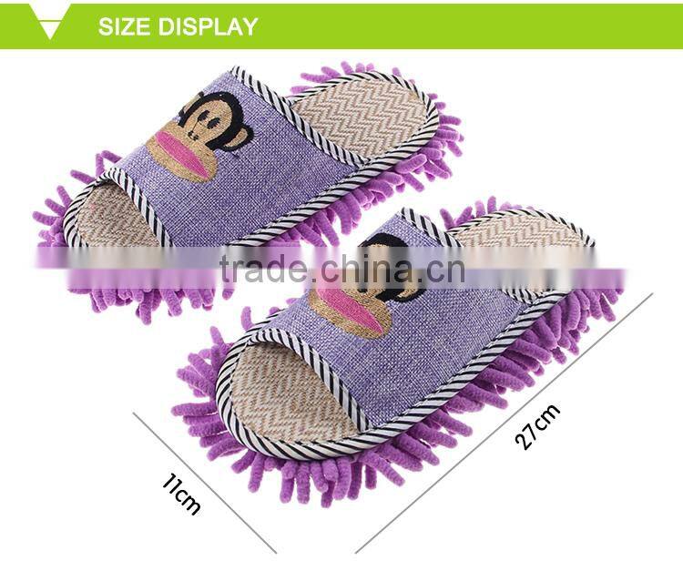 Household Cleaning Use Clean Felt Shoes Chenille Floor Cleaning Slippers With Supplier