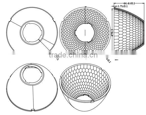 Edison COB led reflector DK7540-REF-K-B 75mm 40 degree white reflector high efficiency new product