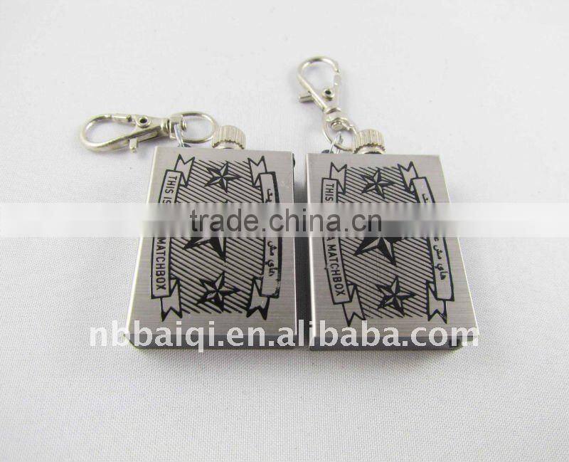 sell no.002 stainless steel million times match,with silk printing LOGO
