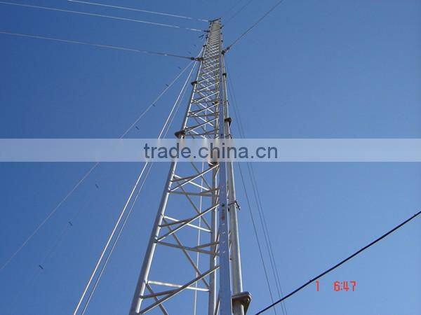 Telecommunication antenna guyed mast steel tower with lowest price