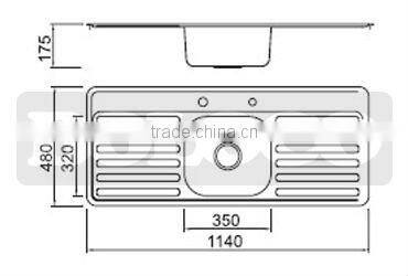 One bowl double drain board kitchen sinks BL-849
