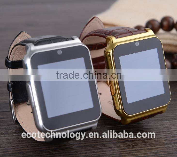 15$ W90 Bluetooth Smart Watch 6260A Men Luxury Leather Business Wristwatch Knight Full View HD