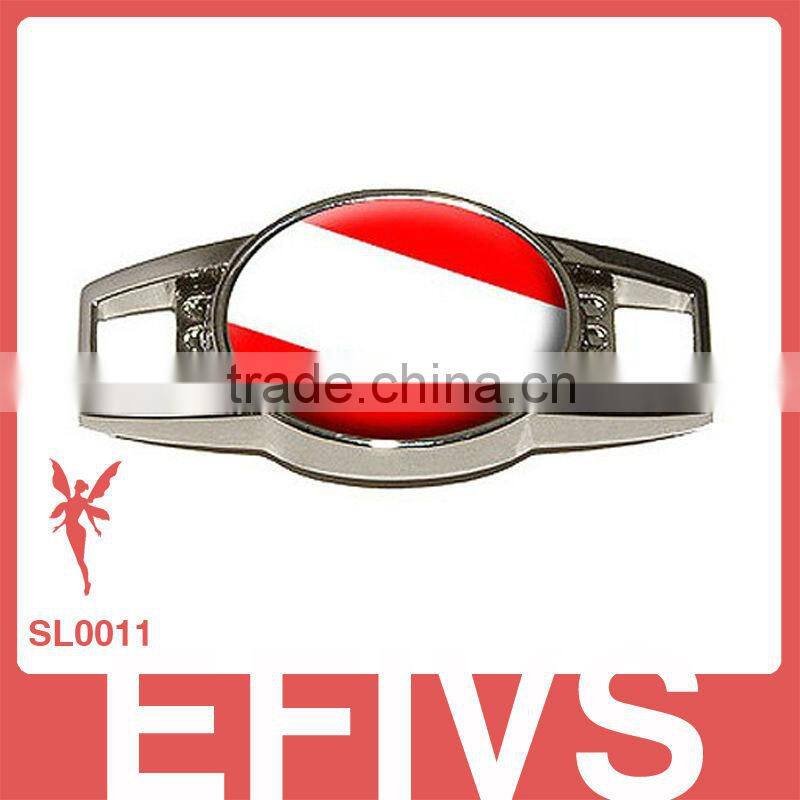 customized logo metal shoelace bracelet charms