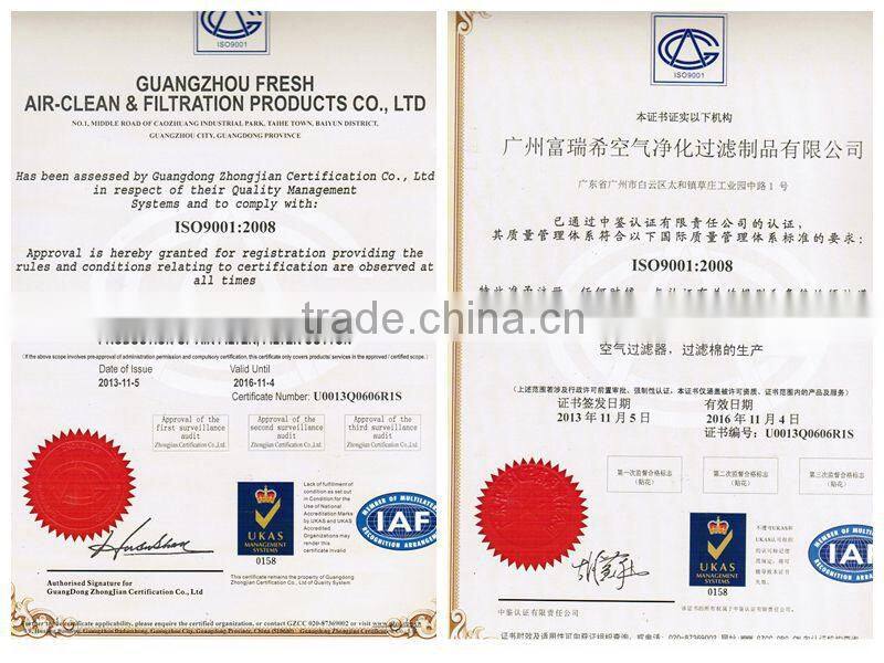 Hot seiling floor filter, fiberglass filter, paint stop (manufacturer)