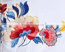 Folk embroidery show thin asymmetric hem with short sleeves in summer of Embroidery tshirts