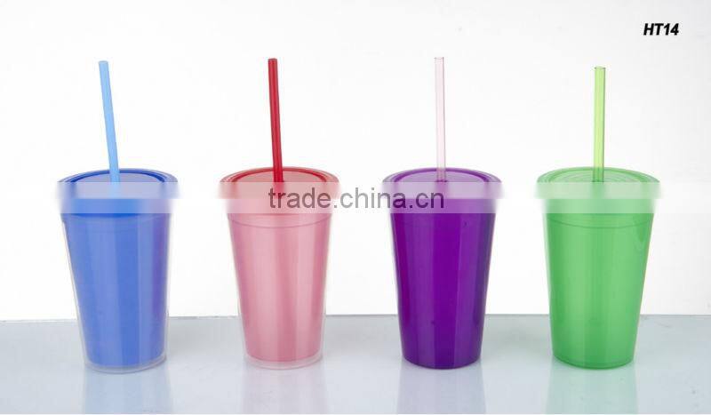 double wall acrylic tumbler with straw wholesale