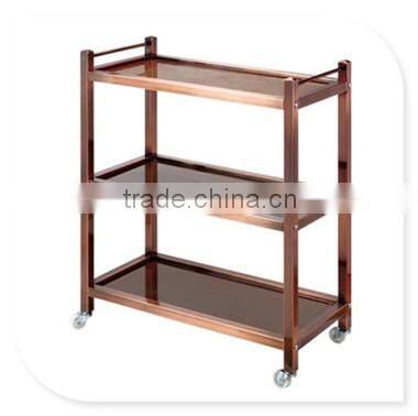 All steel snack car hotel service stainless steel trolley service designs trolley with glasses