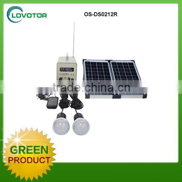 DC Solar home Lighting Kit with Battery 20W 18V mini solar with radio function