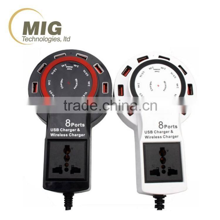 12A 8 USB ports Wireless phone charger For Samsung galaxy S6 For iphone 4/5/6/6s
