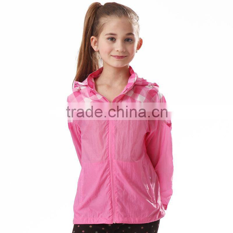 2013 new up summer anti-UV windbreaker jacket for girls