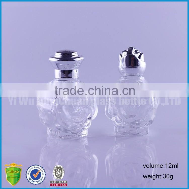 Skull Round Rose Oblate Empty E liquid Glass Bottles 12ml with Airtingt Aluminum Cap