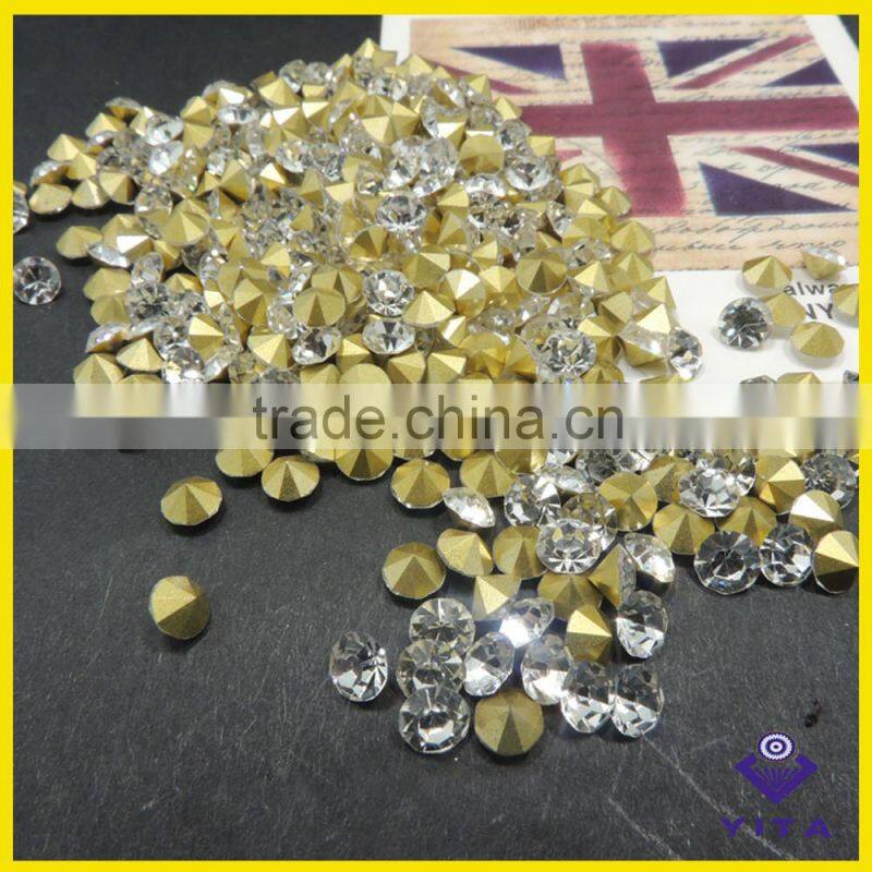 china SS24 white glass chatons gem stone for rhinestone t shirt