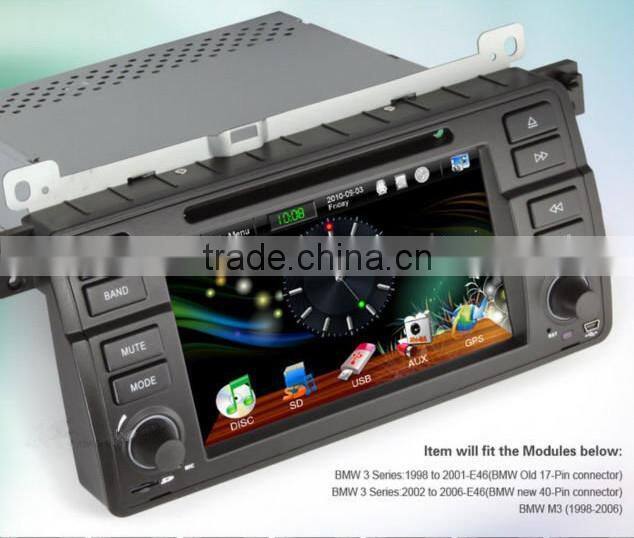 Car Radio for BMW E46 (1998-2006) with GPS MTK3360 dual-zone 3G BT VMCD playing DJ7062