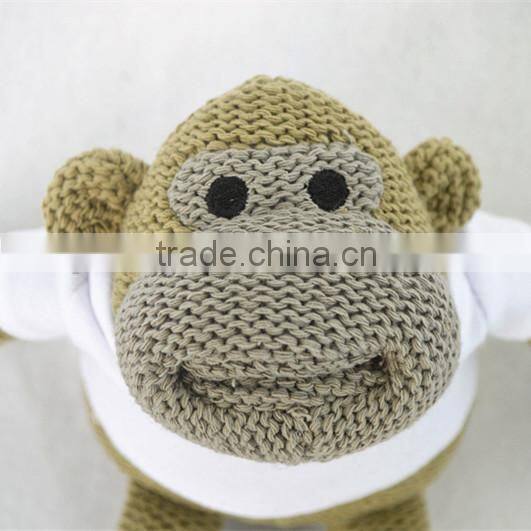 Wholesale knitted animal toys ,knit stuffed gorillas toys