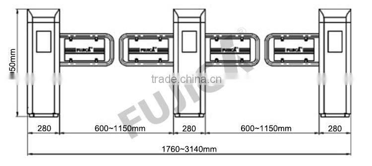 Single double commercial Automatic swing door halfhigh turnstile door for airport
