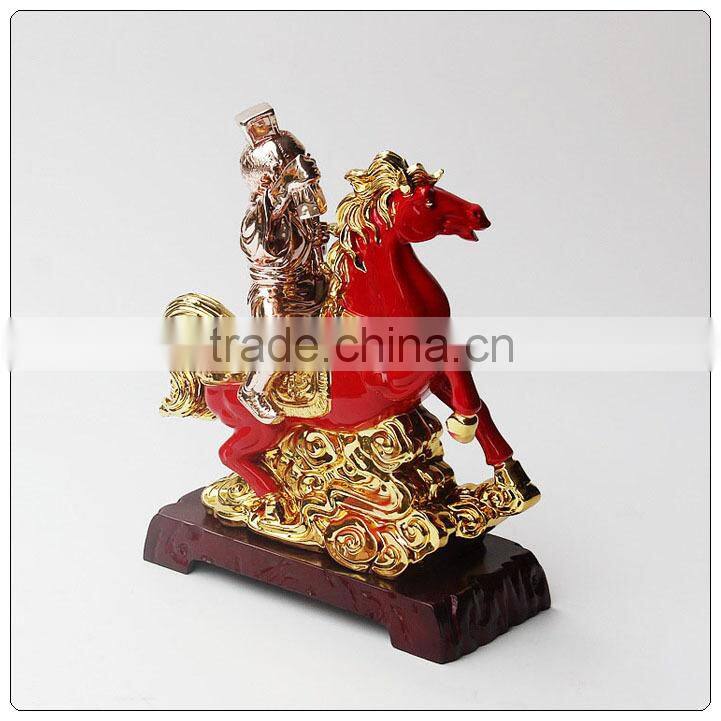 24k golden color horse and money statue , chinese zodiac statue