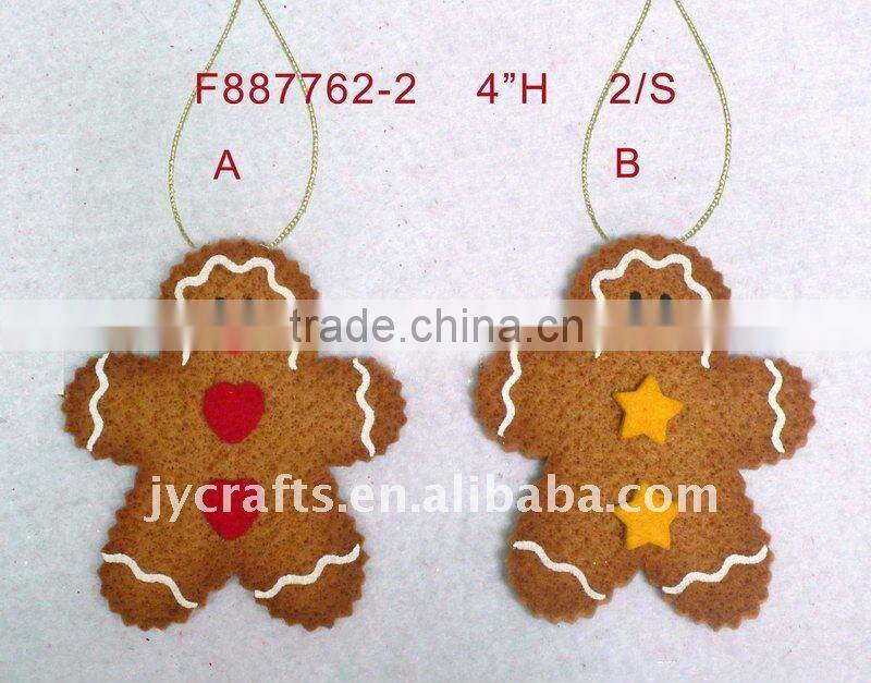 Christmas felt gingerbread man ornament