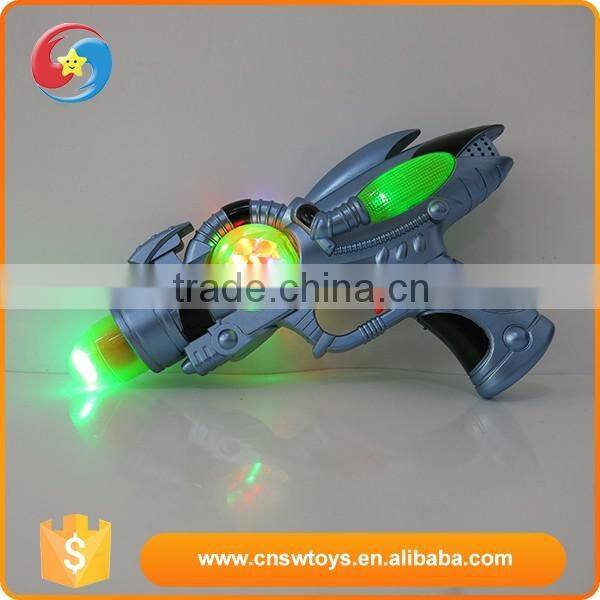 Plastic safe mini spark gun toys children b/o projective gun with light and music