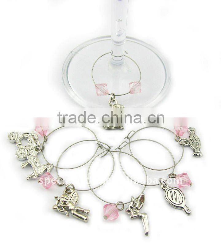 wholesale metal lucky theme wine bottle charms