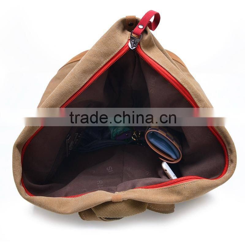Promotional high quality canvas capacity outdoor backpack bag