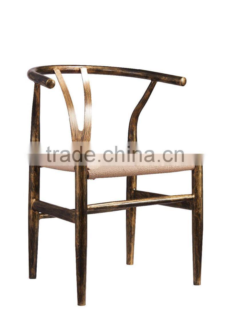 Antique Y-Shape Restaurant Furniture Solid Wood Arm Chair