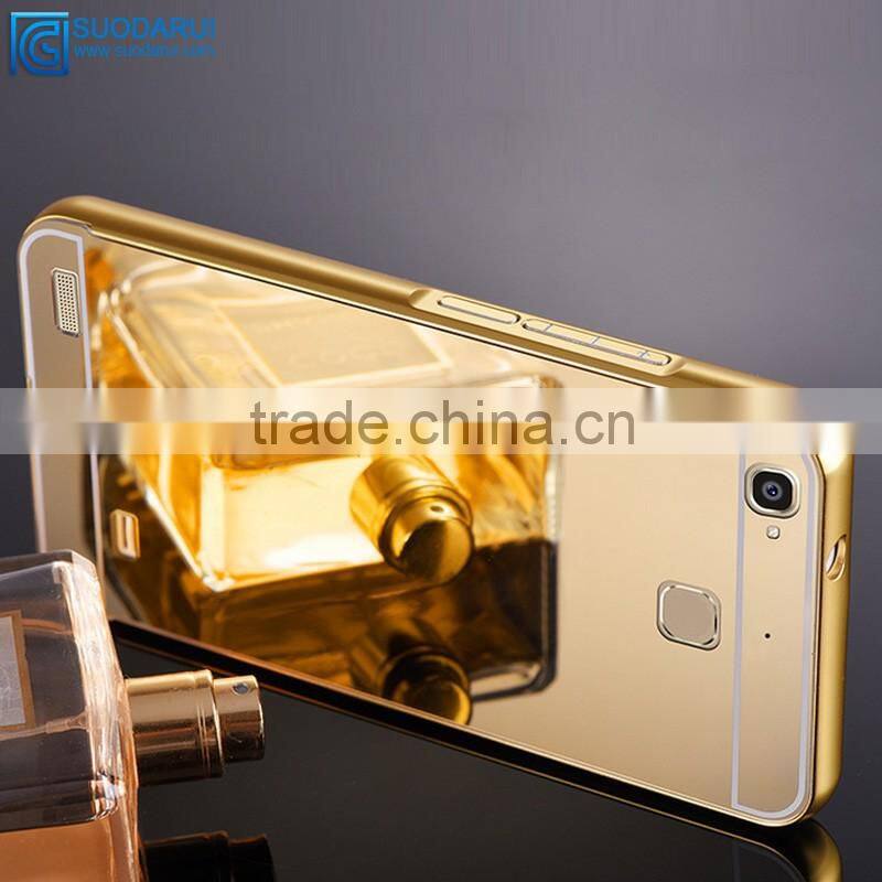 Luxury design mirror case For Huawei Play 5s aluminum 24k metal mirror hard back cover