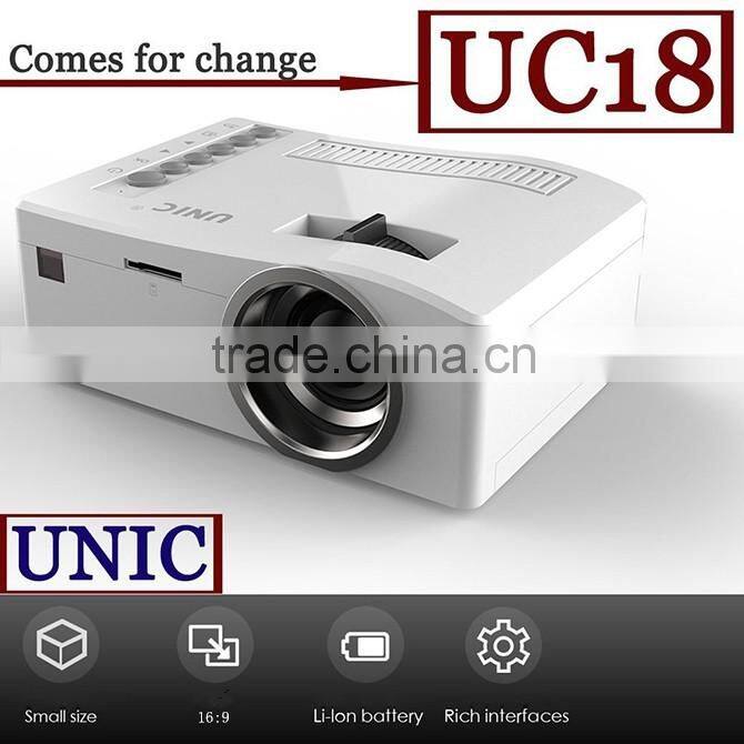 Wholesale Online Shopping UNIC Mini Full HD LED 3D Beam Projector UC18 Smart LCD Projeksiyon with Battery