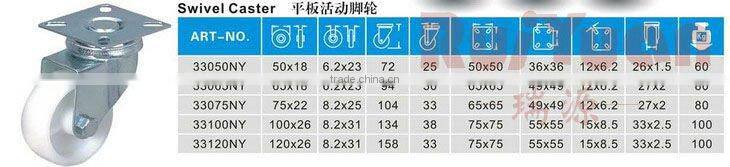 60kg 80kg 100kg Small Nylon swivel caster