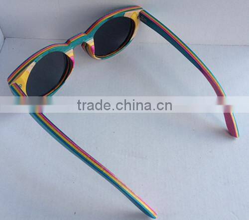 Meiaoqi skateboard wood Pure manual polarized sunglasses,custom wood sunglasses