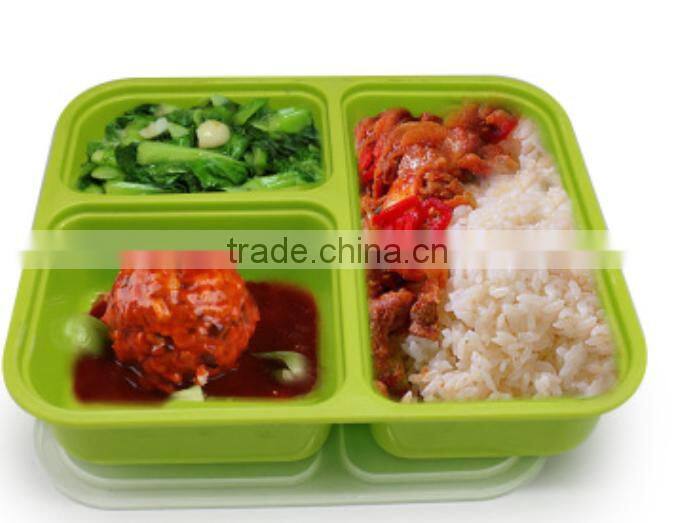3PP separated with cover seal bento boxes outside to send fast food lunch box Microwave oven available boxes wholesale