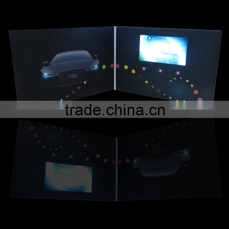 custom hot advertising promotional 4.3" video brochure folder 256mb auto-play