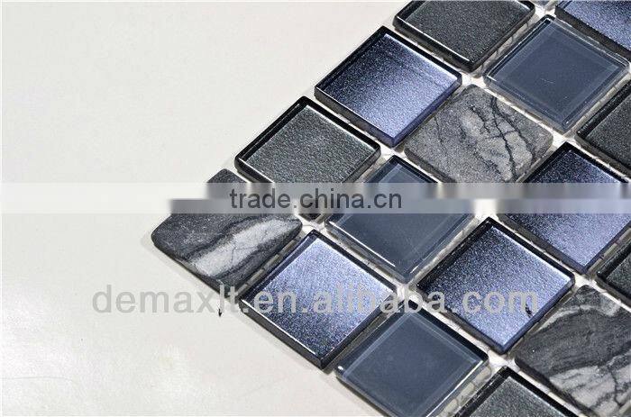 wall decoration material stone mixed glass mosaic tile