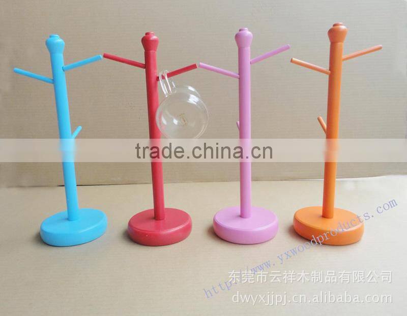 kitchen item wooden cup display rack hanging item