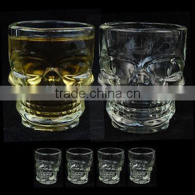 cheap price shot glass crystal skull glassware